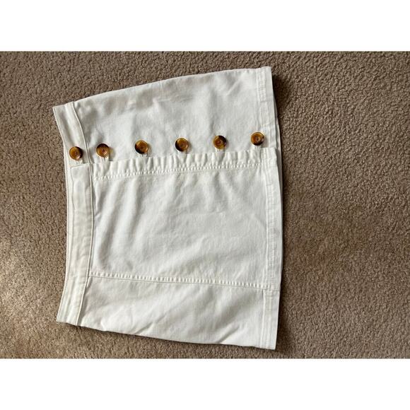 Free People White Little Daisies Button Mini Skirt Sz 12 - Picture 3 of 6